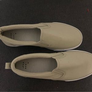 Green slip on sneakers!